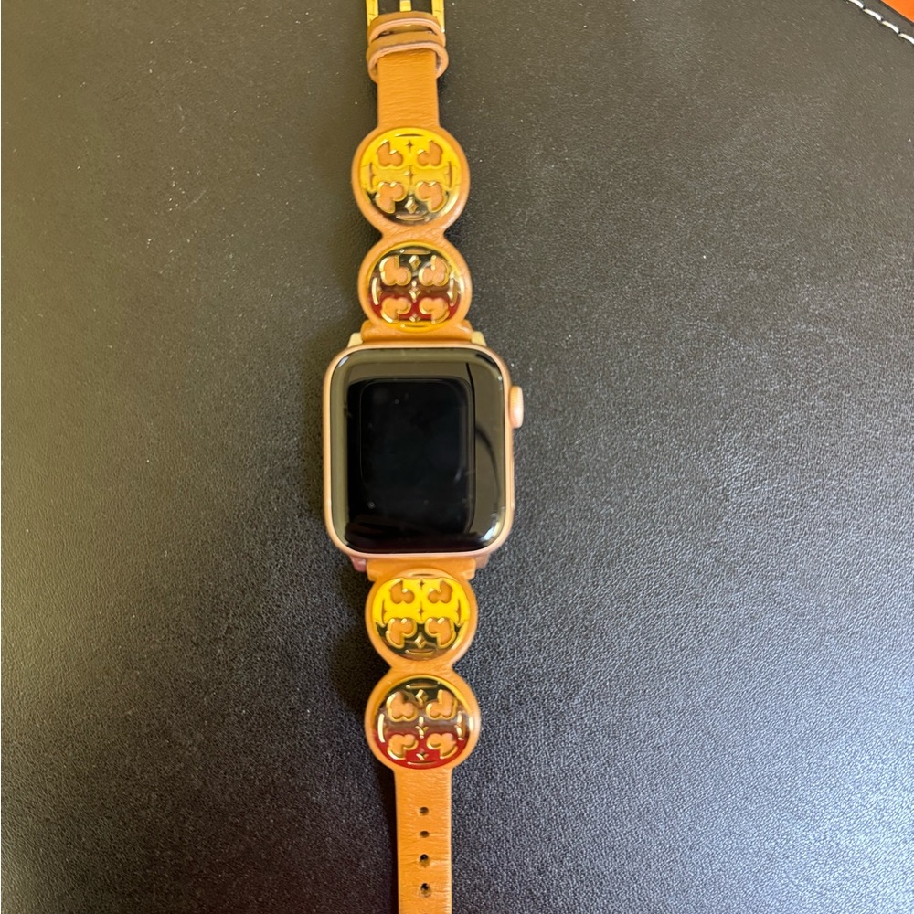 Apple Watch with Tory Burch leather band